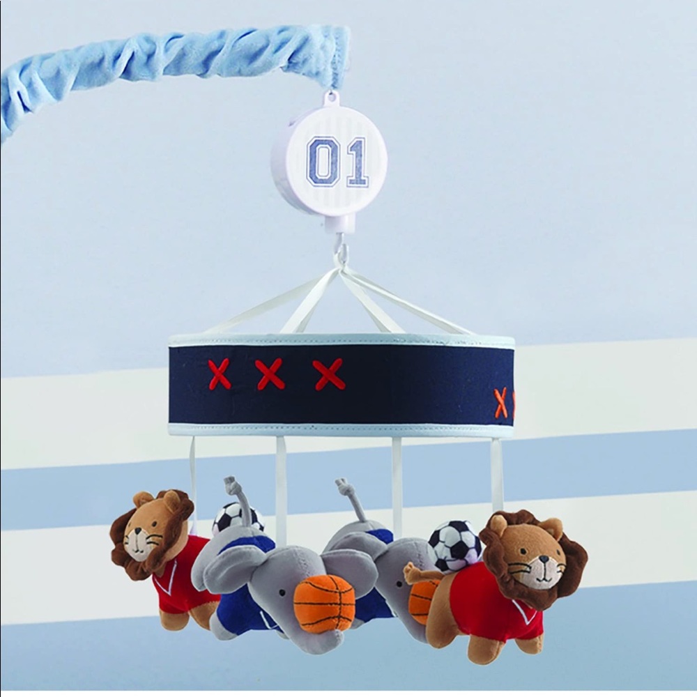 Lambs & Ivy Future All Star Sports Musical Mobile, Blue/Gray